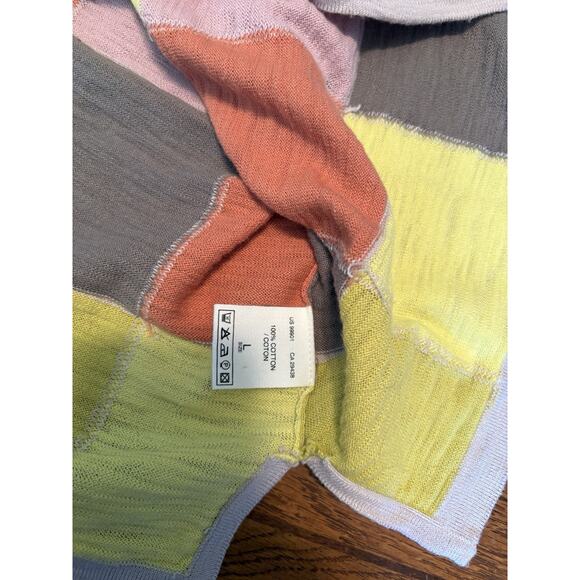 Women’s Mansted Pastel Color Block Blouse Casual Size Large Yellow Pink Brown - Picture 3 of 5